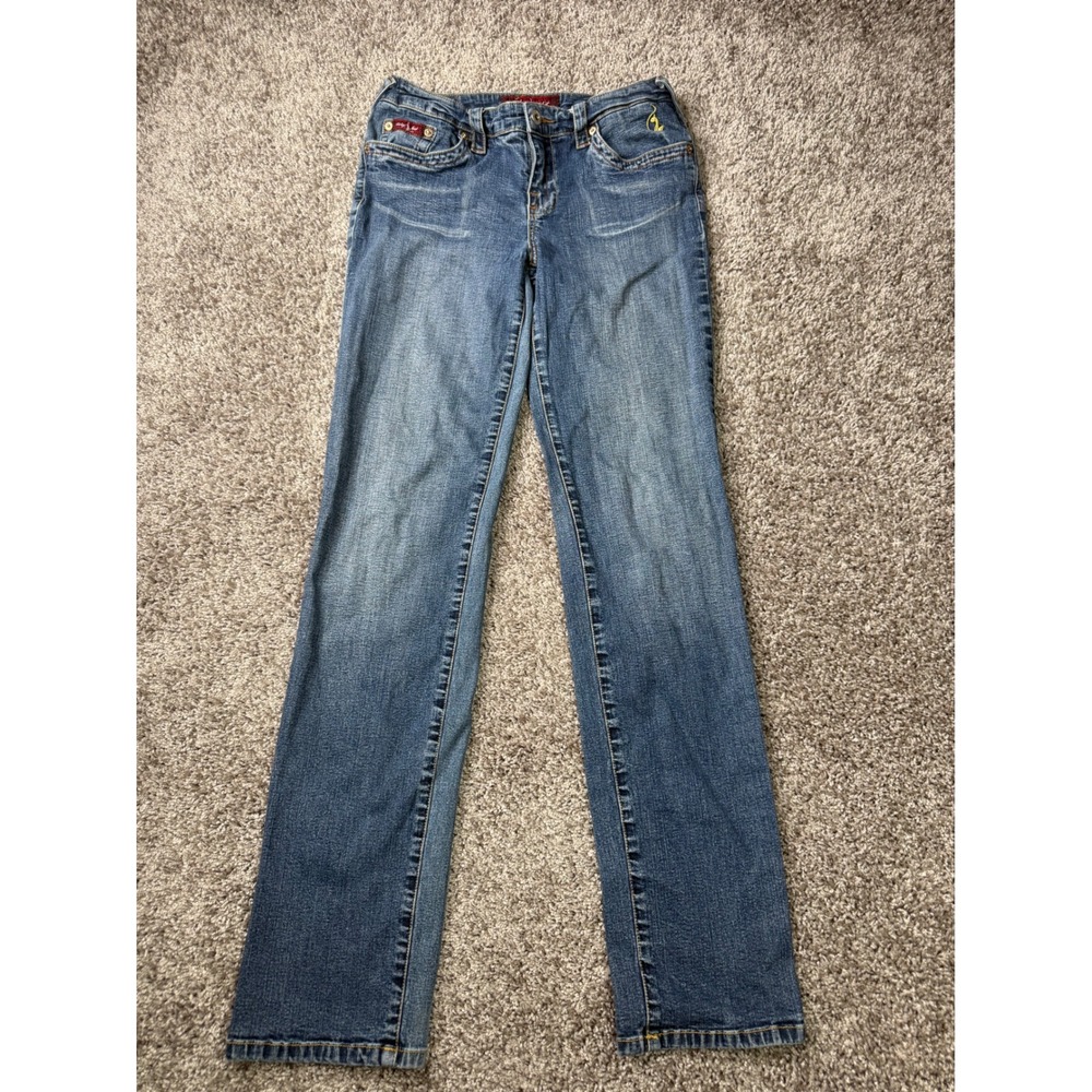 Baby Phat Y2K Low Rise Jeans Size 9 Embroidered Cat Logo Denim